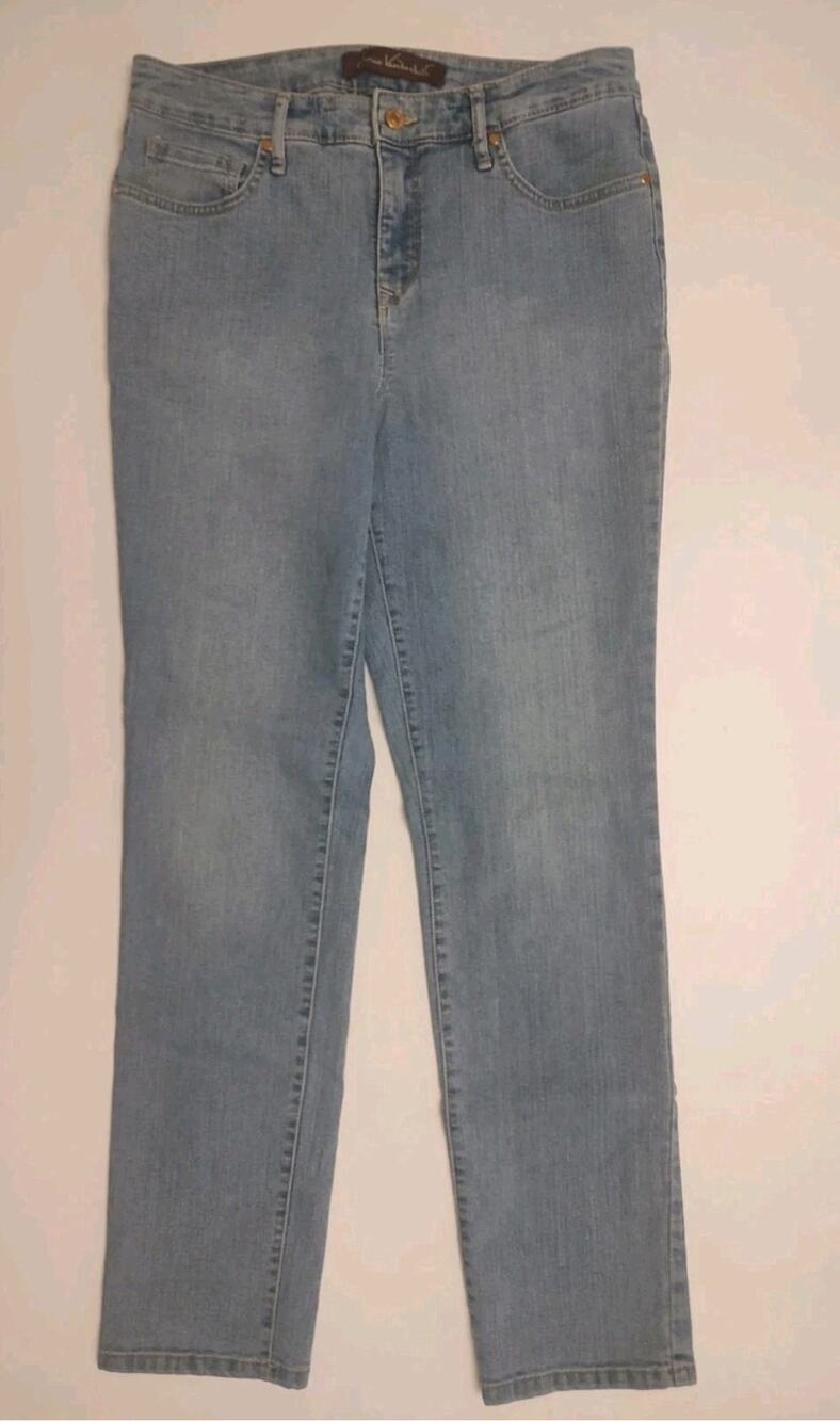 Gloria Vanderbuilt Blue Jeans Missy Size 8 Stretchy 5 Pocket Design Embroidered
